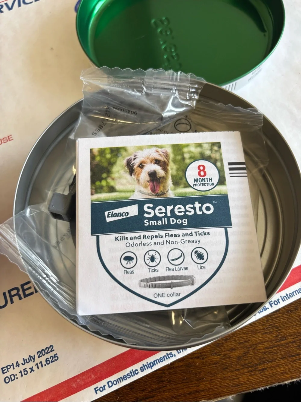 Seresto Small Dog Flea & Tick Collar 8 month protection OPEN CAN
